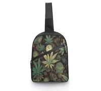 A Puff in Time Weed Marijuana Foldable Sling Bag for Men & Women, Chest Bag Daypack Fanny Pack Crossbody for Travel Work Sport