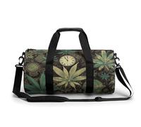 A Puff in Time Weed Marijuana Gym Bag for Men Women Water Resistant Duffle Bag Travel Lightweight Bag for Travel Sports, white, 17.7in/9in/9in