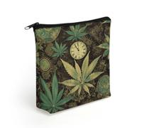 A Puff in Time Weed Marijuana Makeup Bag Cosmetic Bags Toiletry Bag