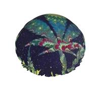 A Puff In Time Weed Marijuana Print Shower Cap, Lined Shower Cap For Women Reusable, Double Layer Waterproof Bath Cap