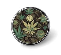 A Puff in Time Weed Marijuana Round Lapel Pins for Men Women Metal Button Pin Fashion Personalized Brooch Pins for Men Suits Cute Brooch Badge for Backpack Clothing Hat Bag Decoration