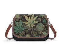 A Puff in Time Weed Marijuana Shoulder Bag for Women, Handbag with Adjustable Strap & Inner Pocket, Crossbody Bag for Daily Commute Travel