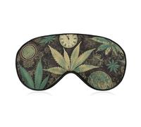 A Puff in Time Weed Marijuana Sleep Mask for Women Men, Soft Eye Mask with Adjustable Strap for Sleeping, Light Blocking Travel Blindfold for Nap Comfortable Eye Cover for Home Office