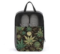 A Puff in Time Weed Marijuana Travel Shoe Bag, Waterproof Storage Pouch with Zipper, Portable Shoe Organizer for Women And Men