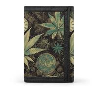 A Puff in Time Weed Marijuana Trifold Wallet, Card Cases And Money Oganizer Thin Stylish Mini Coin Bag with Zipper Coin Pocket Credit for Men And Women