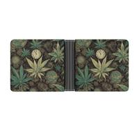 A Puff in Time Weed Marijuana Wallet for Men & Women Ultra Slim PU Leather Bifold Wallet, Credit Card Holder for Travel