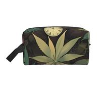 A Puff in Time Weed Marijuana Water-Resistant Travel Toiletry Organizer Bag, Large Capacity Portable Cosmetic Storage for Gym/Daily Essentials