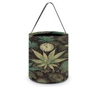 A Puff in Time Weed Printing Candy Basket Halloween Trick Or Treat Bags Gift Bucket For Halloween Party Or Daily Supplies, Style, One Size