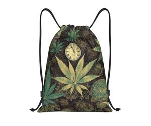 A Puff In Time Weed Women Men String Backpack Lightweight Swimming Bags Adjustable Pe Bag For Travel Picnic Hiking
