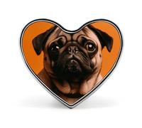 A Pug Beautiful Steam Train Lapel Pin - Heart Shape Brooch Pins for Men & Women Suit Accessories, 1" Lightweight Enamel Lapel Pins Buttons for Backpacks, Hats, Bags, Lanyards