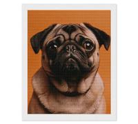 A Pug Diamond Art Kits for Adults 16"x20" DIY Diamond Painting Kit for Beginners Gem Art Painting with Round Full Drill Diamonds DIY Paint Paintings for Home Wall Decor Gift