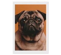 A Pug Diamond Art Kits for Adults 8"x12" DIY Diamond Painting Kit for Beginners Gem Art Painting with Round Full Drill Diamonds DIY Paint Paintings for Home Wall Decor Gift