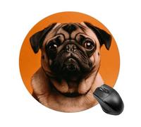 A Pug Mouse Pad Round Laptop Mouse Mat Cute Computer Mousepad Keyboard Pad Non-Slip Desk Pads for Gaming Office Work Home