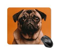 A Pug Mouse Pad Square Laptop Mouse Mat Cute Computer Mousepad Keyboard Pad Non-Slip Desk Pads for Gaming Office Work Home 25 * 30cm