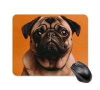 A Pug Mouse Pad Square Laptop Mouse Mat Cute Computer Mousepad Keyboard Pad Non-Slip Desk Pads for Gaming Office Work Home 20 * 25cm