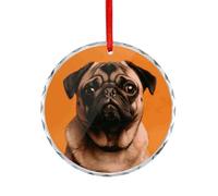 A Pug Round Ornament Hanging Pendant Decor