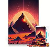 A Pyramid in The Neon Sand Jigsaw Puzzles for Teenagers 1000 Recreational Game Firm Edge Pattern Assemble Perfect Art (50x75cm)