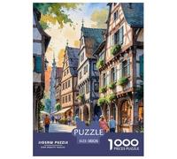 A Quaint Small Town Jigsaw Puzzles Puzzles for Adults Kids. 1000 Piece Interesting Great Gifts Challenge Toy Educational Game Home Decoration for Adults& Kids Age 14 Years Up 38x26cm/1000pcs