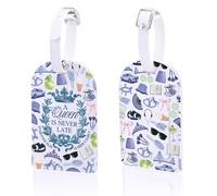A Queen is Never Late Everyone Else is Simply Early Gift Novel Reader Comedy Movie Lover Luggage Tag (Never Late UK)