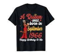 A Queen was Born in September 1966 Happy Birthday to Me You Value Graphic T-Shirt, Men, Black, M