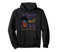 A Queen Was Born On April 14 Living My Blessed Life Cute Pullover Hoodie
