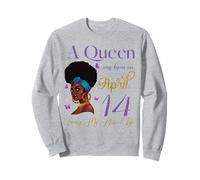 A Queen Was Born On April 14 Living My Blessed Life Cute Sweatshirt