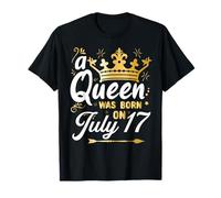 A Queen was Born on July 17, July Birthday Crown T-Shirt
