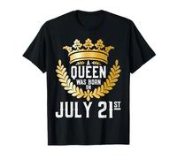 A Queen was Born on July 21, July Birthday Crown T-Shirt