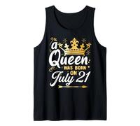 A Queen was Born on July 21, July Birthday Crown Tank Top