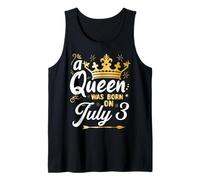 A Queen was Born on July 3, July Birthday Crown Tank Top