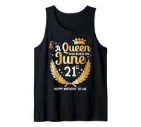 A Queen was Born on June 21, July Birthday Crown Tank Top