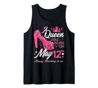 A Queen was Born on May 12, May Birthday High Heels Tank Top
