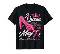 A Queen was Born on May 7, May Birthday High Heels T-Shirt