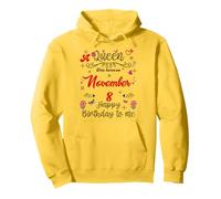 A Queen Was Born on November 8 November 8th Birthday Pullover Hoodie