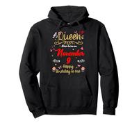 A Queen Was Born on November 9 November 9th Birthday Pullover Hoodie