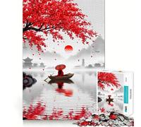 A Quiet Journey in Red 1000 Piece Jigsaws for Adults Puzzle Brain Calisthen Clear Color Hard Challenge Furniture Decor (38x52cm)