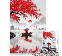 A Quiet Journey in Red 1000 Pieces Puzzles for Adults Relax Game Tension Relief Fun Challenge Birthday Surprise (50x75cm)