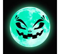 a-r Halloween Moon Stickers Glow in the Dark | Scary Funny Ghost Face Sticker Glow in the Dark - Moon Shape Glow PVC Stickers Decoration for Wall Door Window