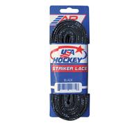 A&R Striker Ice Hockey Skate Laces, Waxless Pro Style Heavy Duty Lace-Black-120 Inches