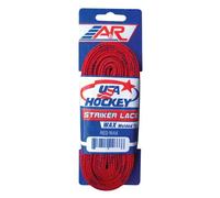 A&R Striker Ice Hockey Waxed Skate Laces, Pro Style Heavy Duty Lace-Red-108 Inches