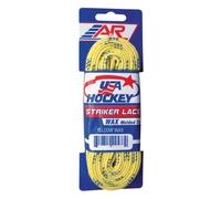 A&R Striker Ice Hockey Waxed Skate Laces, Pro Style Heavy Duty Lace-Yellow-96 Inches