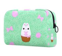 a Rabbit Hold a Heart Cosmetic Bag for Women, Travel Toiletries Bags Large Makeup Handy Pouch Organiser Bag with Zipper