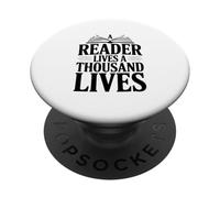 A Reader Lives A Thousand Lives Literary Quote PopSockets Adhesive PopGrip