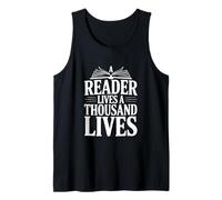 A Reader Lives A Thousand Lives Literary Quote Tank Top