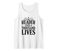 A Reader Lives A Thousand Lives Literary Quote Tank Top
