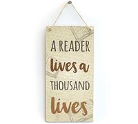 A Reader Lives A Thousand Lives - Novelty Book Gift Sign/Plaque