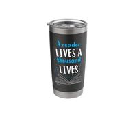 A Reader Lives A Thousand Lives Reading Bookworm Novel Book Stainless Steel Insulated Tumbler