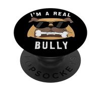 A REAL BULLY Bold Cartoon Dog Graphic Street Art PopSockets Adhesive PopGrip