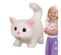 A Real Robot Cat | Plush Electronic Cat Robot Toy | Realistic Stuffed Pet Kitten Toy With Wagging Tail Nodding Movements for Kids Children Girls