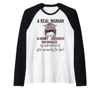 A Real Woman is Whatever She Wants to Be Body Positivity Raglan Baseball Tee